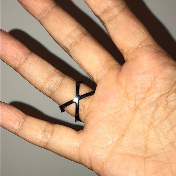 Black rhodium plated ring sz 5 - Picture 3 of 6